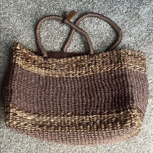 Mondani Brown and Tan Woven Tote